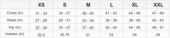 Adidas Pants Size Chart