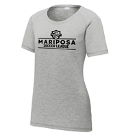 Mariposa Ladies Tri-Blend Wicking Tee Light Grey