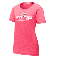 Mariposa Ladies Tri-Blend Wicking Tee Pink